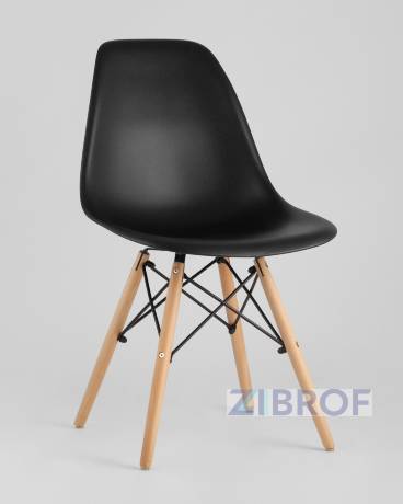 Стул Style DSW черный, высокопрочный литой полипропилен, сталь, натуральный массив бука