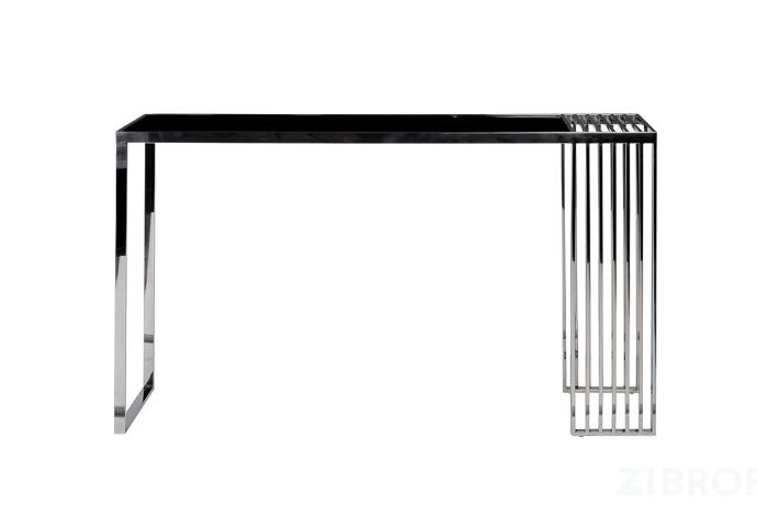 13RX-50340 Консоль черн.стекло/серебро 140*40*80 см