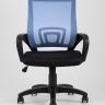 Компьютерное кресло TopChairs Simple офисное голубое в обивке из текстиля с сеткой, механизм качания Top Gun