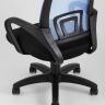 Компьютерное кресло TopChairs Simple офисное голубое в обивке из текстиля с сеткой, механизм качания Top Gun