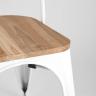 Стул TOLIX WOOD белый глянцевый, каркас металлический, сиденье деревянное