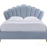 N-BD1913-160 GR Кровать велюр серо-голубой 214*224*141см