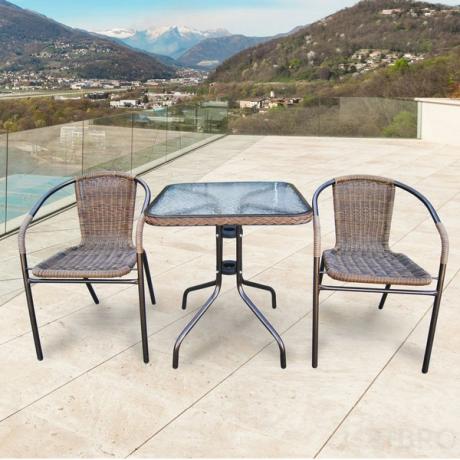 Комплект мебели Асоль-2A TLH-037AR2/060SR-60х60 Cappuccino (2+1)
