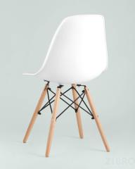 Стул Eames DSW белый пластиковый, сталь, натуральный массив бука, 4 шт.