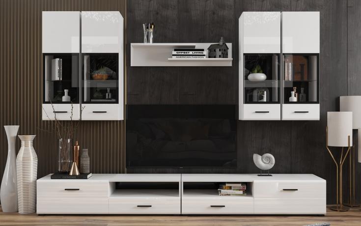Набор для гостиной Gloss белый NKM_Gloss_system_1