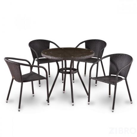 Комплект плетеной мебели T283ANT/Y137C-W51 Brown 4Pcs