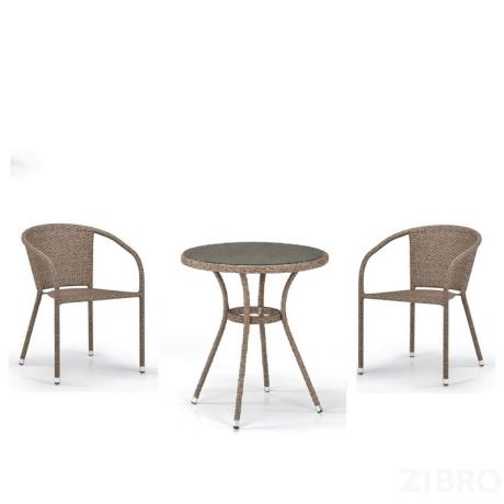 Комплект мебели из иск. ротанга T282ANT/Y137C-W56 Light brown (2+1)