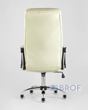 Компьютерное кресло TopChairs Tower офисное черное в обивке из экокожи, механизм качания Top Gun бежевый