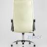 Компьютерное кресло TopChairs Tower офисное черное в обивке из экокожи, механизм качания Top Gun бежевый