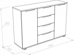 Комод Венеция дуб крафт серый NKM_72040080