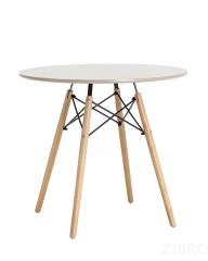 Стол EAMES DSW D80 бежевый, столешница МДФ, ножки массив бука