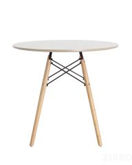 Стол EAMES DSW D80 бежевый, столешница МДФ, ножки массив бука