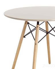 Стол EAMES DSW D80 бежевый, столешница МДФ, ножки массив бука