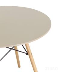 Стол EAMES DSW D80 бежевый, столешница МДФ, ножки массив бука