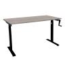 Стол с регулировкой высоты M1 черный/ЛДСП дуб бежево-серый, 120x60