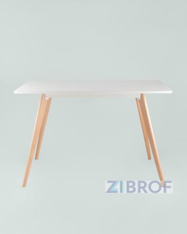 Стол FRANK 120*80 Белый, столешница сплошная, массивные деревянные ножки