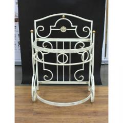 Тумба Мадена кованая размер 49 х 42 см, цвет слоновая кость + патина солнечное золото, полки стекло