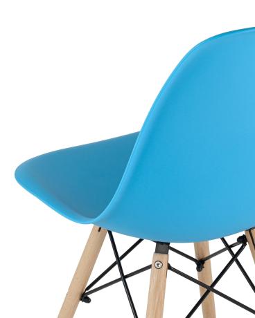 Стул Style DSW бирюзовый, литой полипропилен, стальной каркас, натуральный массив бука
