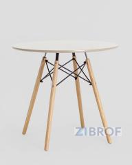 Стол EAMES DSW D80 бежевый, столешница МДФ, ножки массив бука