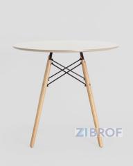 Стол EAMES DSW D80 бежевый, столешница МДФ, ножки массив бука