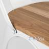 Стул Tolix WOOD белый матовый, основание и спинка оцинкованный металл, сиденье светлое дерево