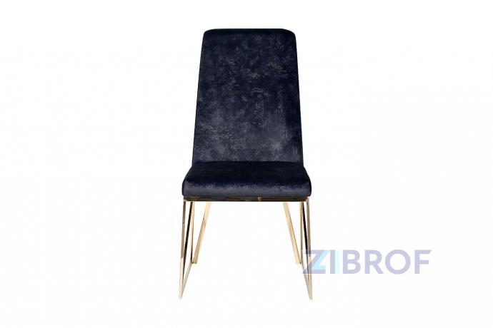 Стул велюровый темно-синий/ножки золото