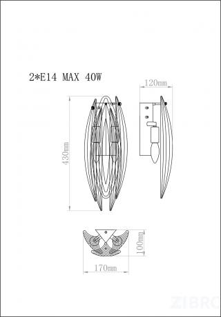 K2KG02W-2G Бра 14*43см