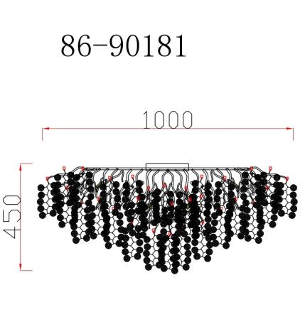 86-90181 Люстра Тенера (Tenera) круглая золото d100*h40см