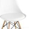 Стул Eames Soft белый обеденный сиденье экокожа ножки из массива бука