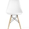 Стул Eames Soft белый обеденный сиденье экокожа ножки из массива бука