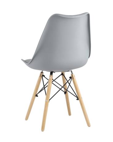Стул Eames Soft серый обеденный сиденье экокожа ножки из массива бука