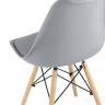 Стул Eames Soft серый обеденный сиденье экокожа ножки из массива бука