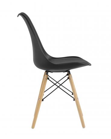 Стул Eames Soft черный обеденный сиденье экокожа ножки из массива бука