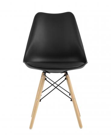 Стул Eames Soft черный обеденный сиденье экокожа ножки из массива бука