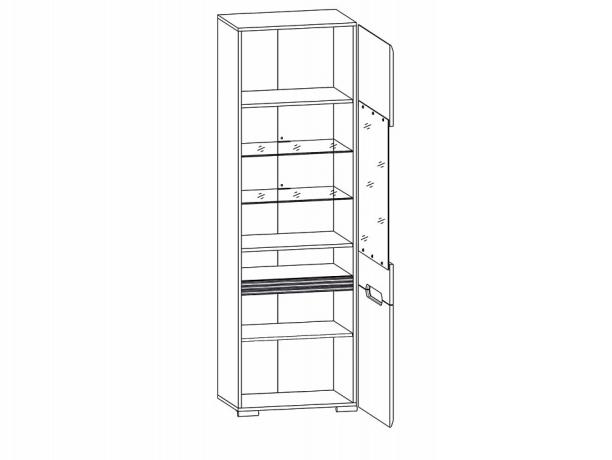 Шкаф-витрина Ацтека REG1W1D/21/6 белый BRW_70001779
