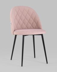 Стул Марсель розовый обивка микровелюр ножки из металла цвет черный