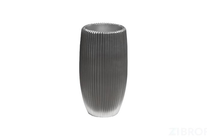 ZS2062-19SL Кашпо серебристое с полосками d26*49см