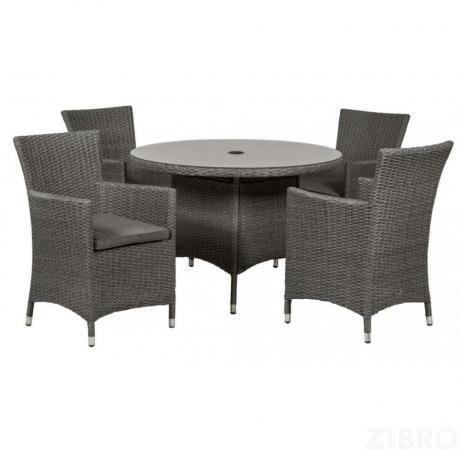 Комплект плетеной мебели AM-395C/T395 Grey 4Pcs (4+1)