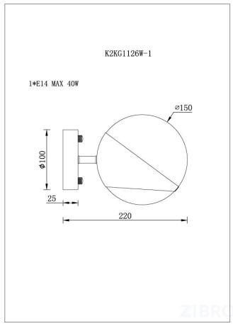 K2KG1126W-1 Бра L22*W15*H15см