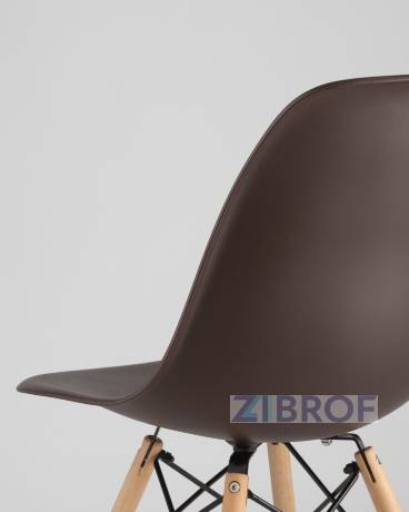 Стул Style DSW коричневый, высокопрочный литой полипропилен, сталь, натуральный массив бука