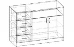 Тумба комбинированная Уют К.078.1200-01 ясень шимо темный BRN_904