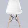 Стул Eames Soft белый обеденный сиденье экокожа ножки из массива бука