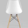 Стул Eames Soft белый обеденный сиденье экокожа ножки из массива бука