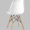 Стул Eames Soft белый обеденный сиденье экокожа ножки из массива бука