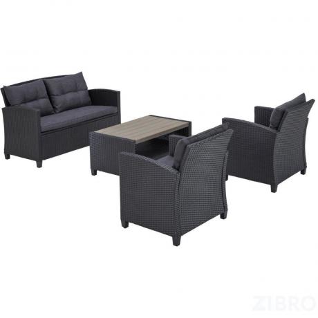 Плетеный комплект мебелис диваном AFM-804G Dark Grey-Grey