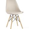 Стул Eames Soft бежевый обеденный сиденье экокожа ножки из массива бука
