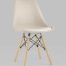 Стул Eames Soft бежевый обеденный сиденье экокожа ножки из массива бука