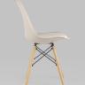 Стул Eames Soft бежевый обеденный сиденье экокожа ножки из массива бука