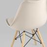 Стул Eames Soft бежевый обеденный сиденье экокожа ножки из массива бука