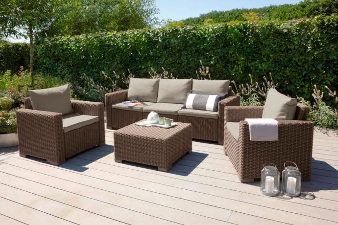 Комплект мебели California 3 Seater Set, капучино